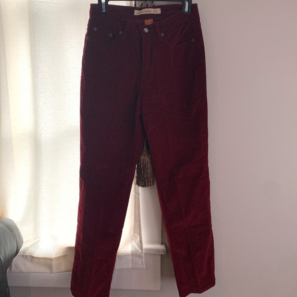 Christopher Blue wine velvet jeans